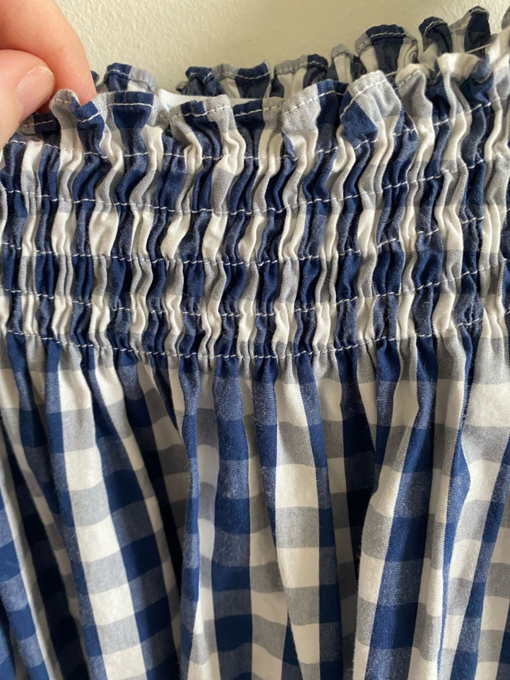 LAKE Veranda Blue and White Cotton Gingham Dress Size Large - Picture 7 of 8